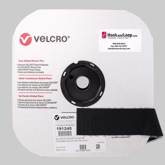 2" - Velcro&#174; brand Pressure Sensitive Adhesive Hook: Acrylic - Black 191245