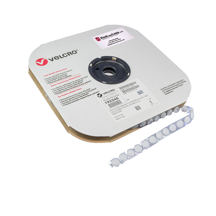 1/2" - VELCRO® brand Loop VELCOIN® - White 192245