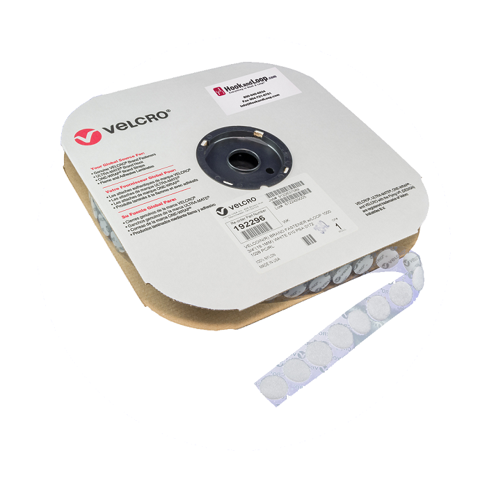 3/4" - VELCRO® brand Loop VELCOIN® - White 192296