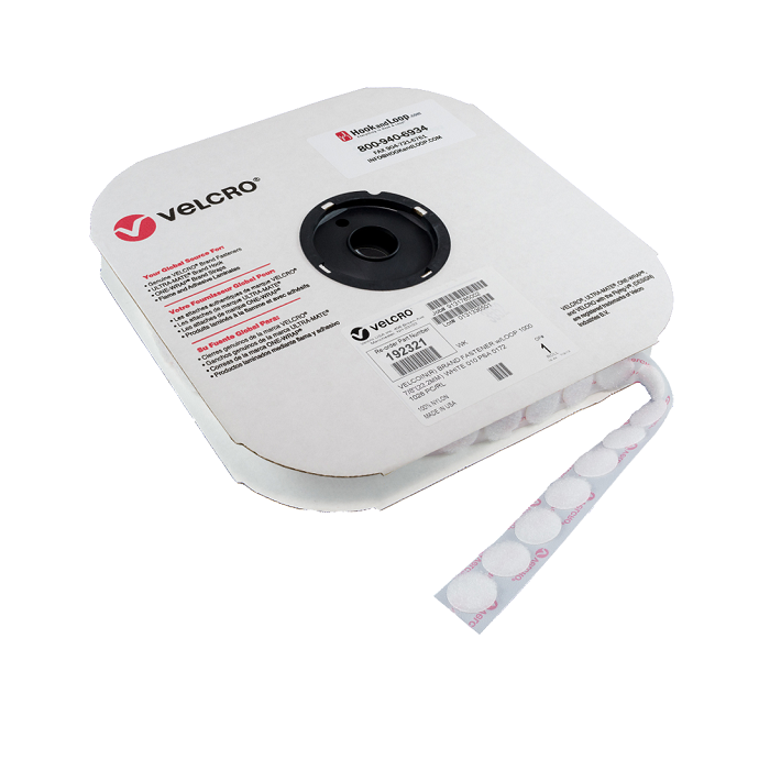 7/8" - VELCRO® brand Loop VELCOIN® - White 192321