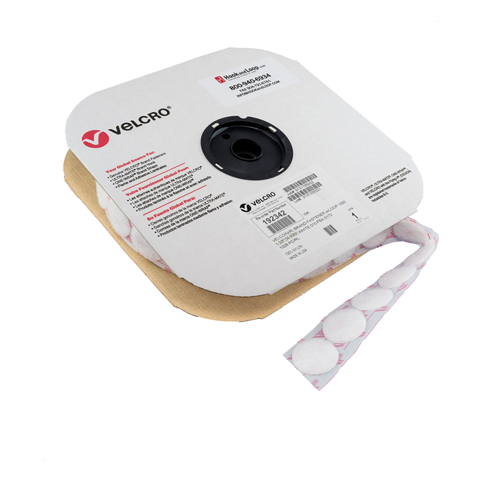 1 3/8" - VELCRO® brand Loop VELCOIN® - White 192342