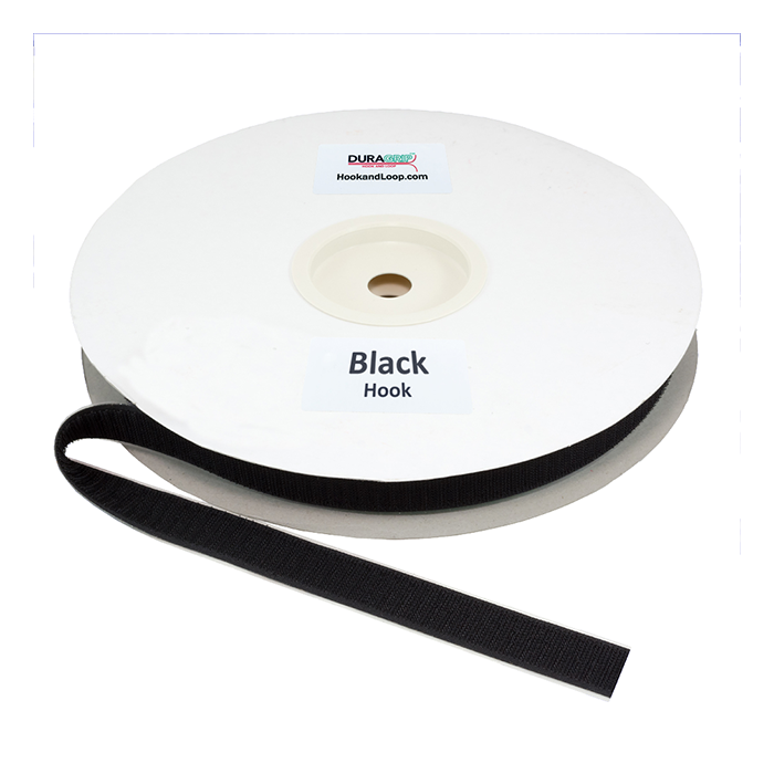 1" - DuraGrip brand Peel & Stick Hook: Rubber - Black DG10BLHR