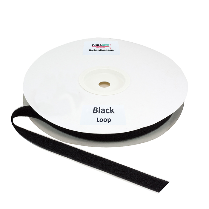1" - DuraGrip Brand Adhesive Backed Fire Retardant Loop - Black DG10BLLFRA