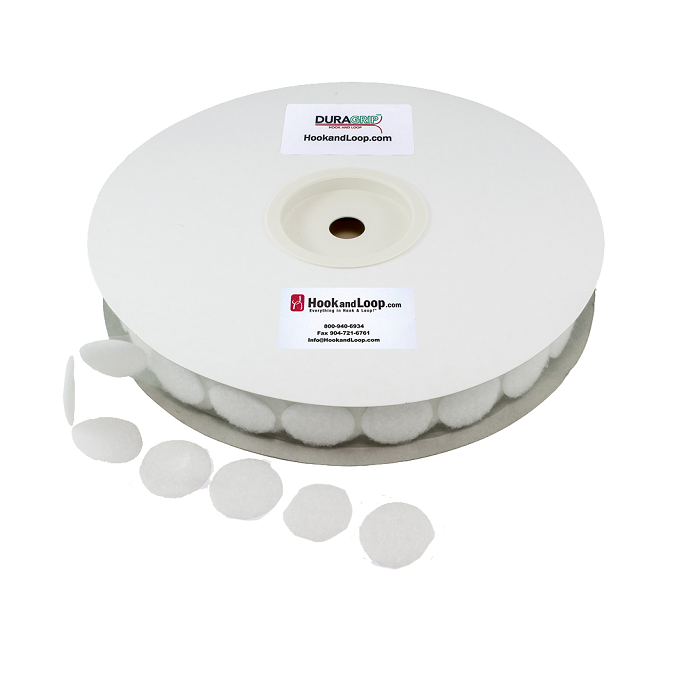 1 3/8" - DuraGrip Brand Loop Coins - White DGC138WHL