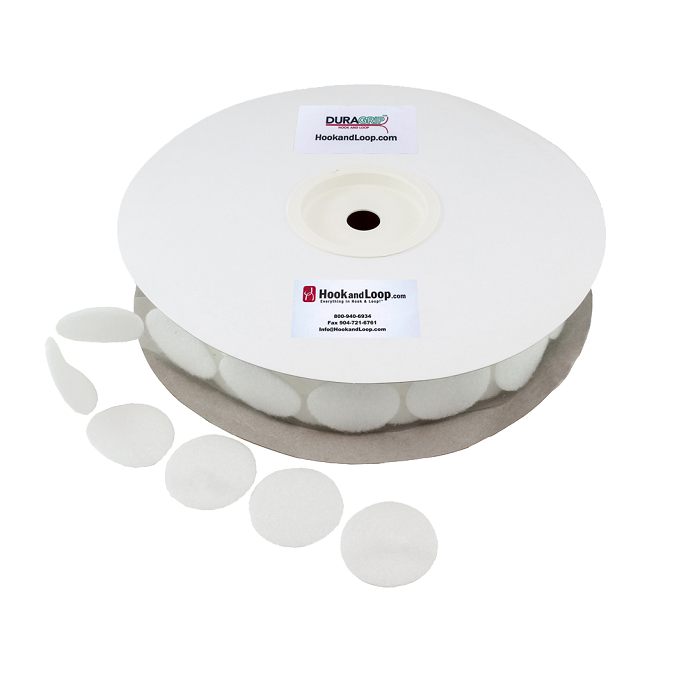 1 7/8" - DuraGrip Brand Loop Coins - White DGC178WHL