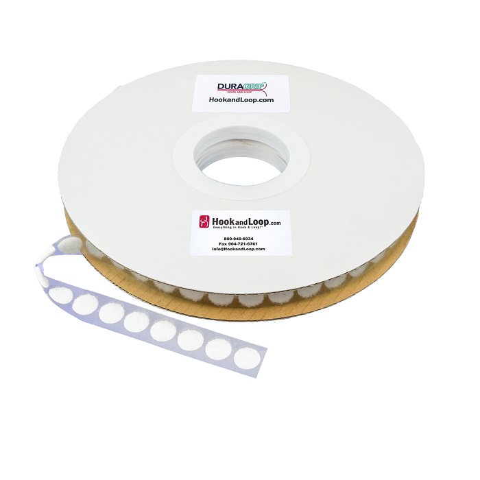 5/8" - DuraGrip Brand Loop Coins - White DGC58WHL