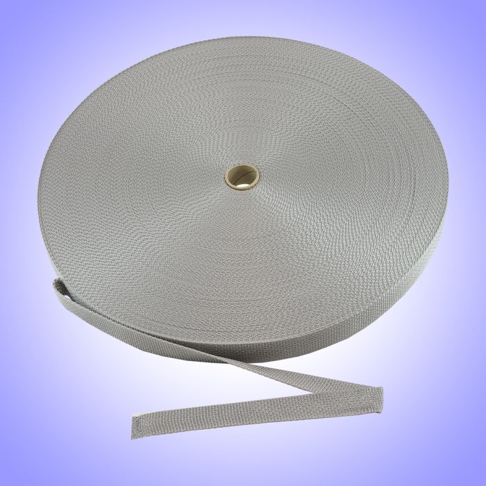 2" - DuraGrip brand Heavyweight Polypropylene Webbing - Silver DG20SILWEBB-HW