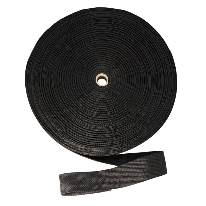 1.5"  - DuraGrip brand Lightweight Polypropylene Webbing - Black DG15BLWEBB-LW