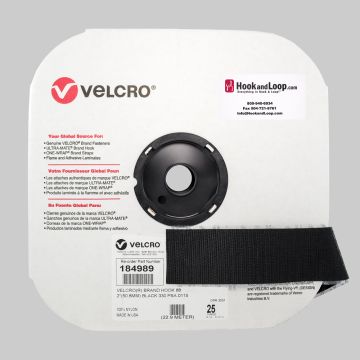 2" - Velcro® brand Pressure Sensitive Adhesive Hook: Rubber - Black 184989