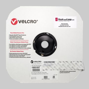 1" - Velcro® brand Pressure Sensitive Adhesive Hook: Rubber - White 185197