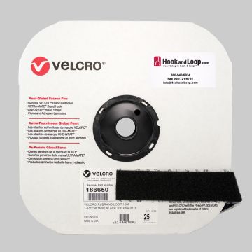 1.5" - Velcro® brand Pressure Sensitive Adhesive Loop: Rubber - Black 186650