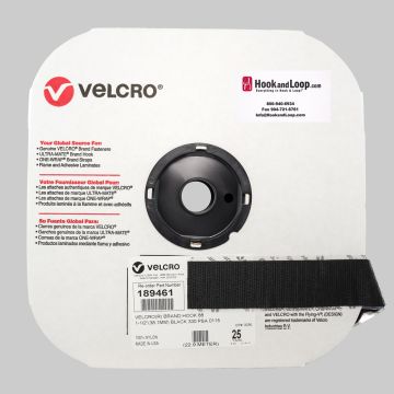 1.5" - Velcro® brand Pressure Sensitive Adhesive Hook: Rubber - Black 189461