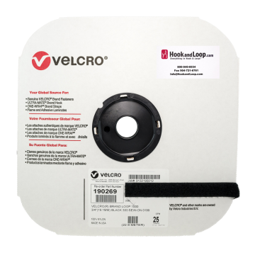 3/4" - Velcro® brand Sew-On Loop - Black 190269