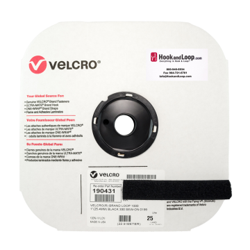1" - Velcro® brand Sew-On Loop - Black 190431