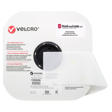 4" - Velcro® brand Sew-On Hook - White 190806