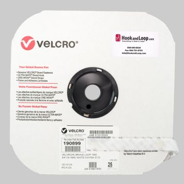 3/4" - Velcro® brand Pressure Sensitive Adhesive Loop: Acrylic - White 190899