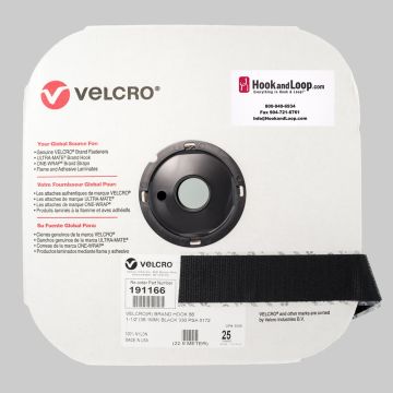 1.5" - Velcro® brand Pressure Sensitive Adhesive Hook: Acrylic - Black 191166