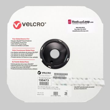 1/2" - Velcro® brand Pressure Sensitive Adhesive Loop: Acrylic - White 195473