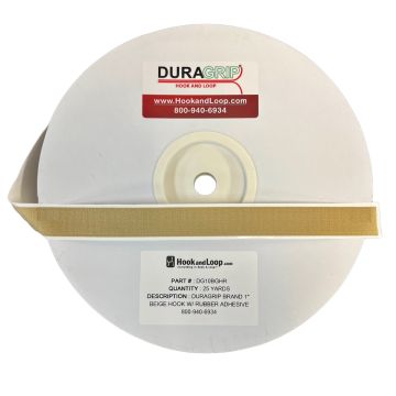 1" - DuraGrip brand Peel & Stick Hook: Rubber - Beige DG10BGHR