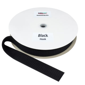 1.5" - DuraGrip brand Fire Retardant Hook - Black DG15BLHFRS