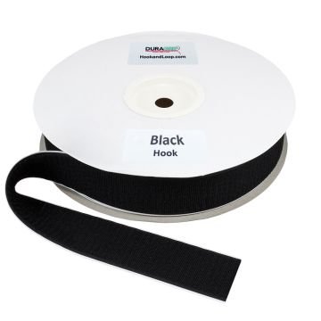 DuraGrip® Brand - 2" Black Fire Retardant Hook: Adhesive Backed