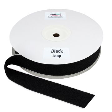 DuraGrip® Brand - 2" Black Fire Retardant Loop: Adhesive Backed