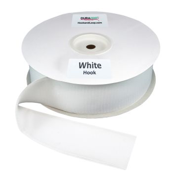 DuraGrip® Brand - 3" White Hook: Peel & Stick - Rubber