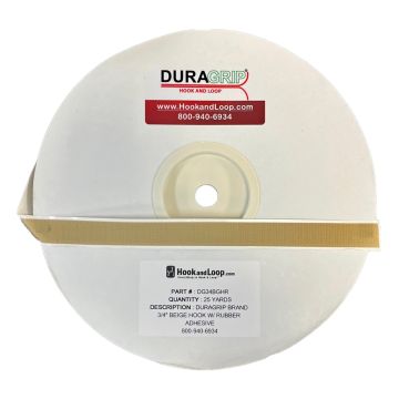 3/4" - DuraGrip brand Peel & Stick Hook: Rubber - Beige DG34BGHR