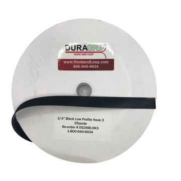 1" DuraGrip Brand Black Low Profile Hook 3 - DG10BLH3