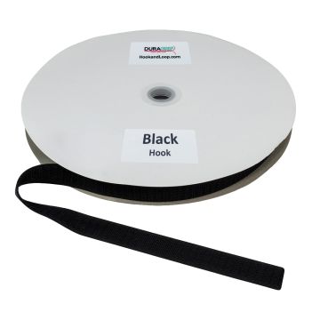 3/4" - DuraGrip brand Sew-On Polyester Hook - Black DG34BLHPOLY