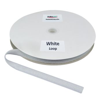 3/4" - DuraGrip brand Sew-On Polyester Loop - White DG34WHLPOLY