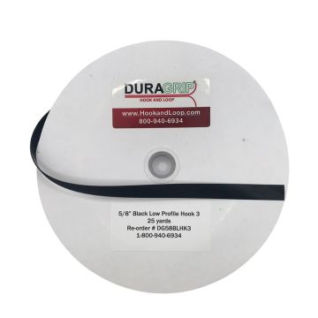 1" DuraGrip Brand Black Low Profile Hook 3 - DG10BLH3