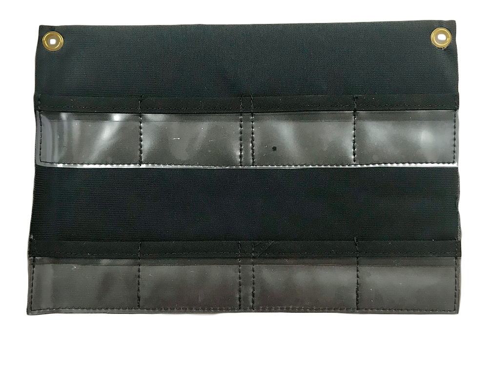 Custom sewn Velcro pages with pockets