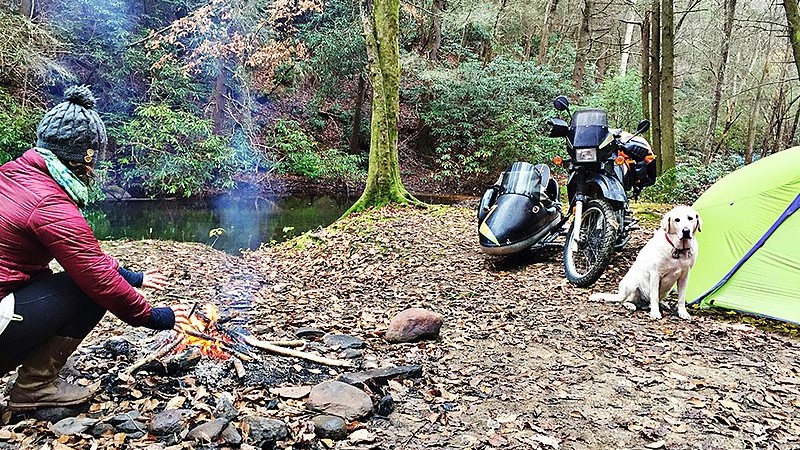 Camping with Velcro fasteners