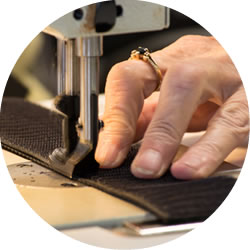 Hands sewing hook and loop with an industrial sewing machine